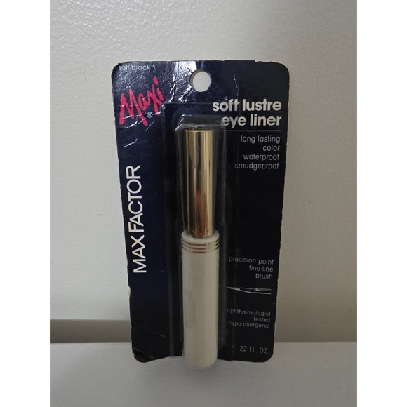 New Vintage Max Factor Soft Lustre Liquid Eyeliner Fine Line Brush Black USA - Picture 1 of 3